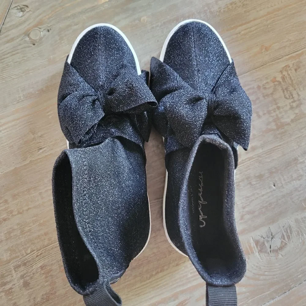 Apepazza Bow Glitter Booties Shoes 39 New